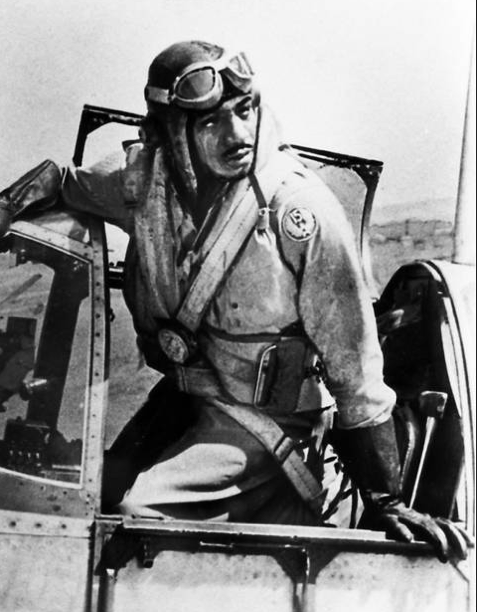 Alfonza W Davis in an airplane